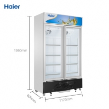 海尔 Haier SC-650HL 立式透明门冷藏饮料展示冰柜 商用保鲜展示柜