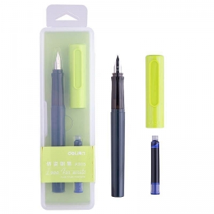 得力A905学生矫姿钢笔(可擦纯蓝/笔壳绿)(1支/盒)
