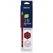得力 S936 2B高级书写铅笔(红色)(12支/盒)