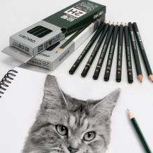 得力 6846-4B 高级绘图铅笔(绿色)(12支/盒) 24/盒/192/箱