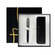 毕加索（pimio）钢笔礼盒装P916签字笔笔袋套装男女士办公商务礼品墨水笔亮黑色