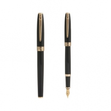 毕加索（pimio）钢笔带小墨水礼盒套装双笔尖套装0.5mm+0.38mm男女办公财务笔书法练字笔T717亮黑金夹