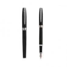 毕加索（pimio）钢笔带小墨水礼盒套装男女成人办公0.5mm学生书法练字墨水笔T717亮黑银夹