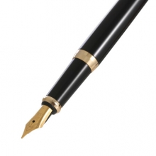 毕加索（pimio）钢笔带小墨水礼盒套装双笔尖套装0.5mm+0.7mm男女办公书法练字笔美工笔T717亮黑金夹