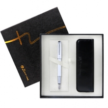 毕加索（pimio）钢笔礼盒装P916签字笔笔袋套装男女士办公商务礼品墨水笔慕白色