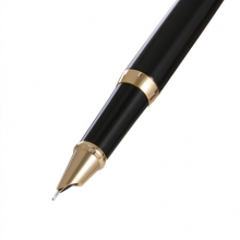 毕加索（pimio）钢笔带小墨水礼盒套装男女成人办公财务特细笔0.38mm学生书法练字墨水笔T717亮黑金夹