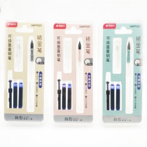 晨光 HAFP1021 可换墨囊钢笔简致卡装 晶蓝墨囊 笔杆颜色随机