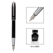 毕加索（pimio）钢笔礼盒装K916男女学生用练字签字笔墨水套装办公商务礼品0.5mm亮黑色