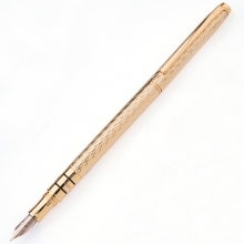英雄 H703 钢笔女士10K金笔尖钢笔墨水笔细款明尖 亮金色