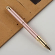 英雄（HERO）女士钢笔时尚8字钻石铱金钢笔文具礼品墨水笔 HS205 粉色