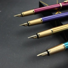 英雄（HERO）1802 铱金钢笔/宝珠笔/美工笔三合一签字笔墨水礼盒套装 紫色