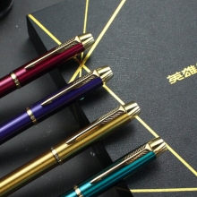 英雄（HERO）1802 铱金钢笔/宝珠笔/美工笔三合一签字笔墨水礼盒套装 紫色