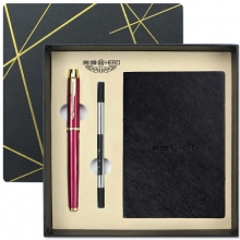 英雄（HERO）1802 签字笔宝珠笔笔记本记事本礼盒套装 红色