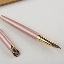 英雄（HERO）女士钢笔时尚8字钻石铱金钢笔文具礼品墨水笔 HS205 粉色