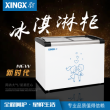 星星（XINGX）SD-310A 310升商用冰柜 卧式玻璃门弧形门展示柜 雪糕冷冻柜冷柜