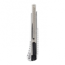 宝克（BAOKE）UK1402 金属美工刀 自锁功能安全美工刀/裁纸刀 办公用品 银色