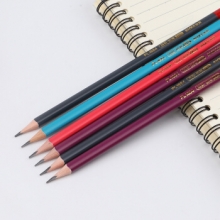 宝克（BAOKE）PL1685 学生三角杆原木学姿铅笔素描绘画笔彩色杆 50支HB （计价单位：筒）