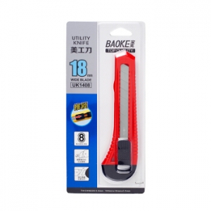 宝克（BAOKE）UK1408 金属美工刀 自锁功能安全美工刀/裁纸刀 办公用品 单把便携装