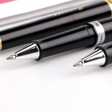 宝克（BAOKE）笔 大容量中性笔  1.0签字笔 0.5mm 黑色 PC2998 12支笔杆颜色随机
