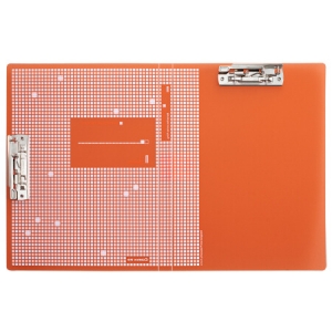 齐心 A3702 马赛 双强力夹试卷夹 A3/A4 焰火橙色