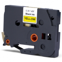 扬帆耐立 TZ-611 标签带 标签纸色带 适用兄弟标签机色带 6mm黄底黑字
