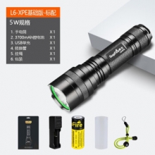 神火L6/XPE/R5强光手电筒T6可充电式LED户外灯26650远射王 L2  L6-XPE 单电套餐5W