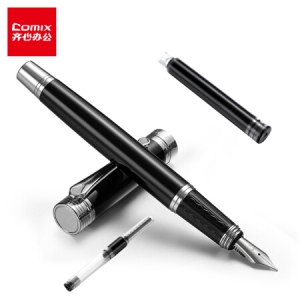 齐心 FP001 品致金属钢笔（1笔+1墨囊）  F尖 黑色 （计价单位：套）