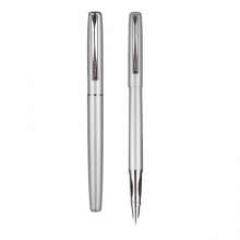 齐心 FP003 悦写学生金属钢笔（1笔+1墨囊） EF暗尖 银色 （计价单位：套）