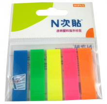 N次贴（STICTN） 34013 荧光5色透明塑料透明指示标签 单包装