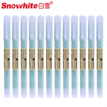白雪(snowhite)荧光笔 绿色12支/盒 学生用淡色护眼彩色记号笔重点标记笔小清新多色彩笔PB61（计价单位：支）
