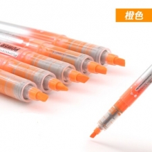 白雪（snowhite）橙色 学生直液式荧光笔标记笔 糖果色套装彩色记号笔文具用品小清新粗细线划重点 PVP-626 （计价单位：支）