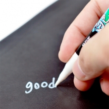 金万年  G-0967 白色水性墨水细笔划圆头记号笔-白色