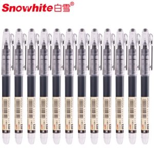 白雪(snowhite)P1500A 12支/盒 黑色直液式速干走珠笔中性笔 （计价单位：支）