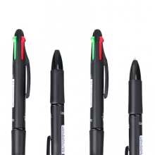 得力(deli) 33390 0.7mm多功能4色按动式圆珠笔 原子笔中油笔(黑红蓝绿) （计价单位：支）
