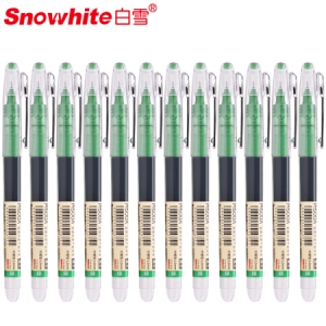 白雪(snowhite)P1500A 12支/盒 绿色直液式速干走珠笔中性笔 （计价单位：支）