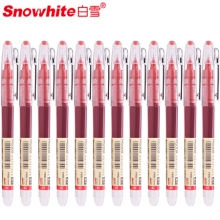 白雪(snowhite)P1500A 12支/盒 红色直液式速干走珠笔中性笔 （计价单位：支）