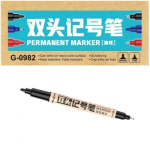 金万年  G-0982  小双头带透气孔油性记号笔-黑色 10支/盒