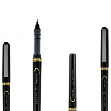 得力 S851 诺上直液走珠签字笔中性笔 可换芯 0.5mm 黑色 12支装