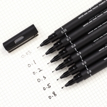 三菱（uni）PIN-200 0.2mm水性绘图针管笔 美术设计描边笔勾线笔 黑杆黑芯