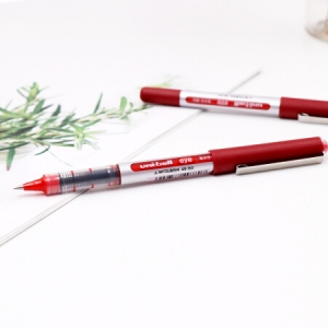 三菱（Uni）UB-150中性笔直液式走珠笔签字笔 0.5mm耐水考试财务用笔红色 单只装
