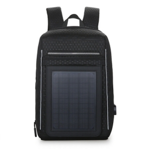 斯莫尔（SIMOER）SL-6017 太阳能USB充电双肩包 商务书包黑色