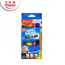 马培德（Maped）12色水溶性彩色铅笔 彩绘绘画笔 颜色笔 儿童画画笔 836011CH （计价单位：盒）