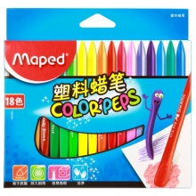 马培德（Maped）CH862002 可卷削两头用色塑料蜡笔18色彩盒装