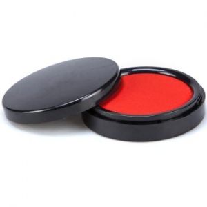 齐心 B3746 秒干印台小号红色印泥 圆形70mm