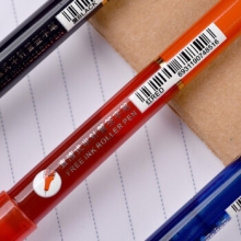 金万年 G-0014   亮金夹直液式出墨0.5mm半针管拔帽签字笔-红色