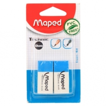 马培德（Maped）双色橡皮擦 双头可擦钢笔可擦铅笔两用学生小橡皮2块装 011712CH