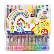 金万年 G-0172A  可爱娃娃短杆24色套装旋转蜡笔-多颜色