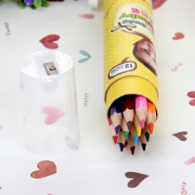 金万年  G-2600  (12色)  可爱娃娃彩色铅笔圆纸桶装12色木杆铅笔-多颜