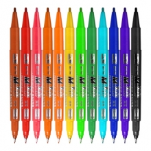 金万年 G-0920A  极细超强小双头12色套装记号笔-多颜色