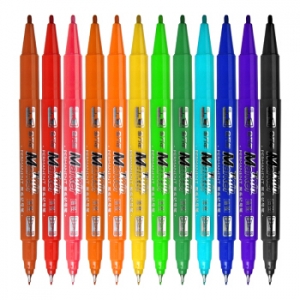 金万年 G-0920A  极细超强小双头12色套装记号笔-多颜色